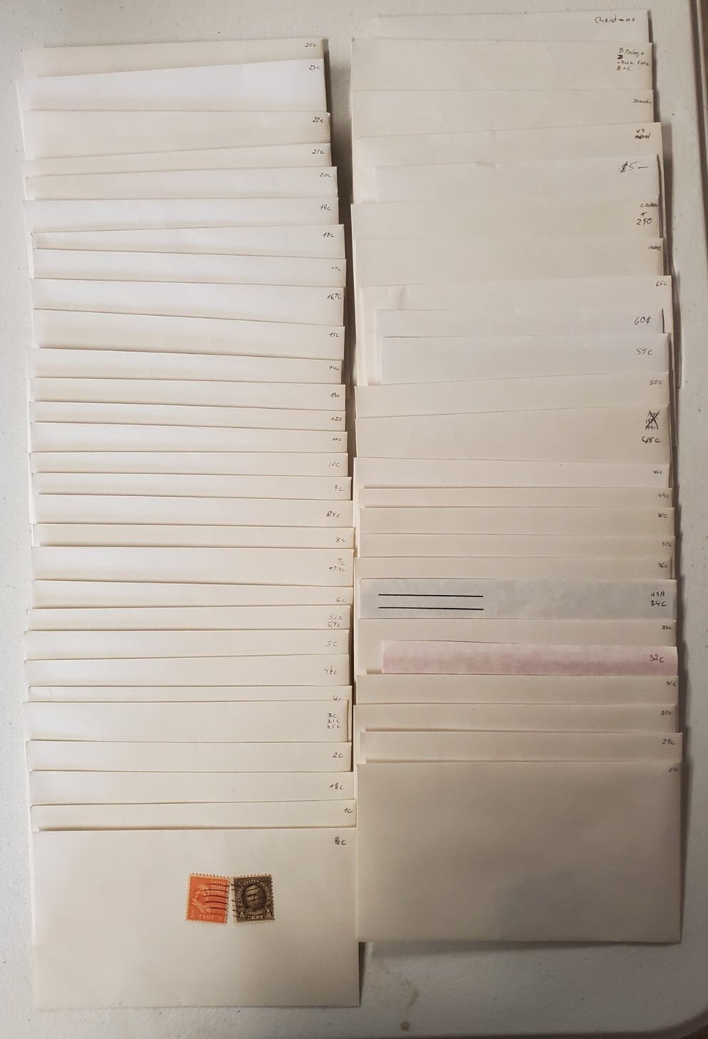 Stamp, USA, Collection, 100’s of Stamps, 1/2 Cent To $5