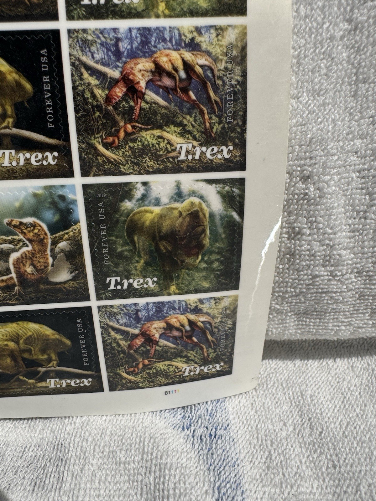 USPS 2019 Tyrannosaurus Rex Complete Stamp Sheet 16 Dinosaur Forever Stamps