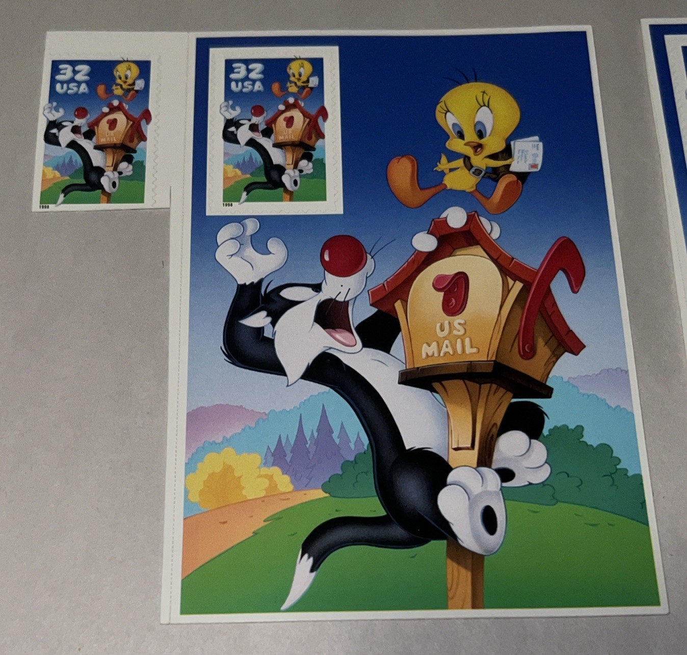 Sylvester and Tweety Bird Warner Bros Looney Tunes Cartoon USPS Stamp Collector