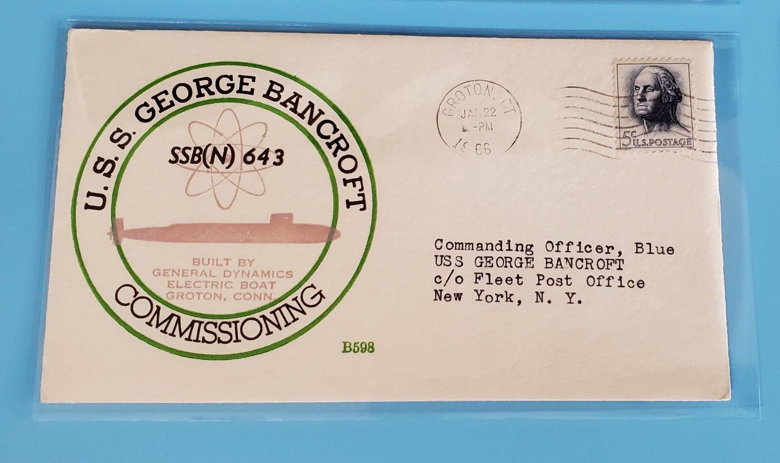 5  Vintage U.S Navy Stamped Envelopes 1960s – Bancroft, USS Jack, Atomic Navy