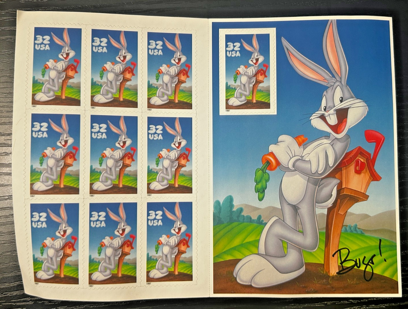 1997 USPS #3137 Looney Tunes Bugs Bunny Postage Stamps 32 cent Sheet of 10