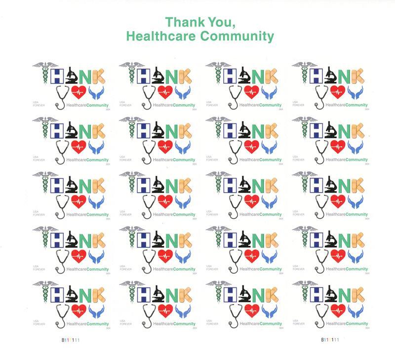 US SCOTT 5947 SHEET OF 20 THANK YOU HEALTH COMMUNITY STAMPS FOREVER MNH