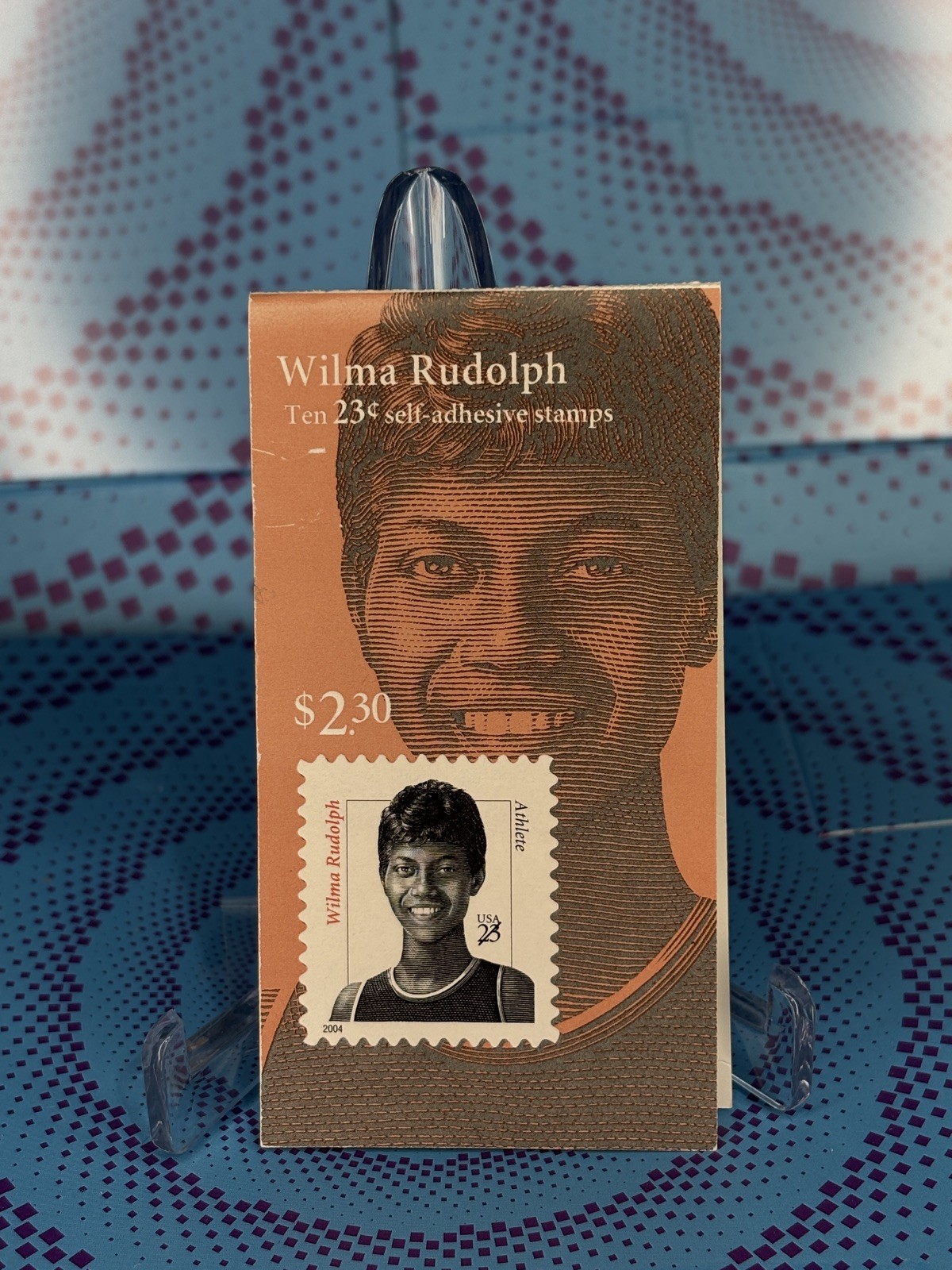 U.S. Scott #3436 Wilma Rudolph – 23 Cent MNH booklet Of 3 Stamps opened 2004