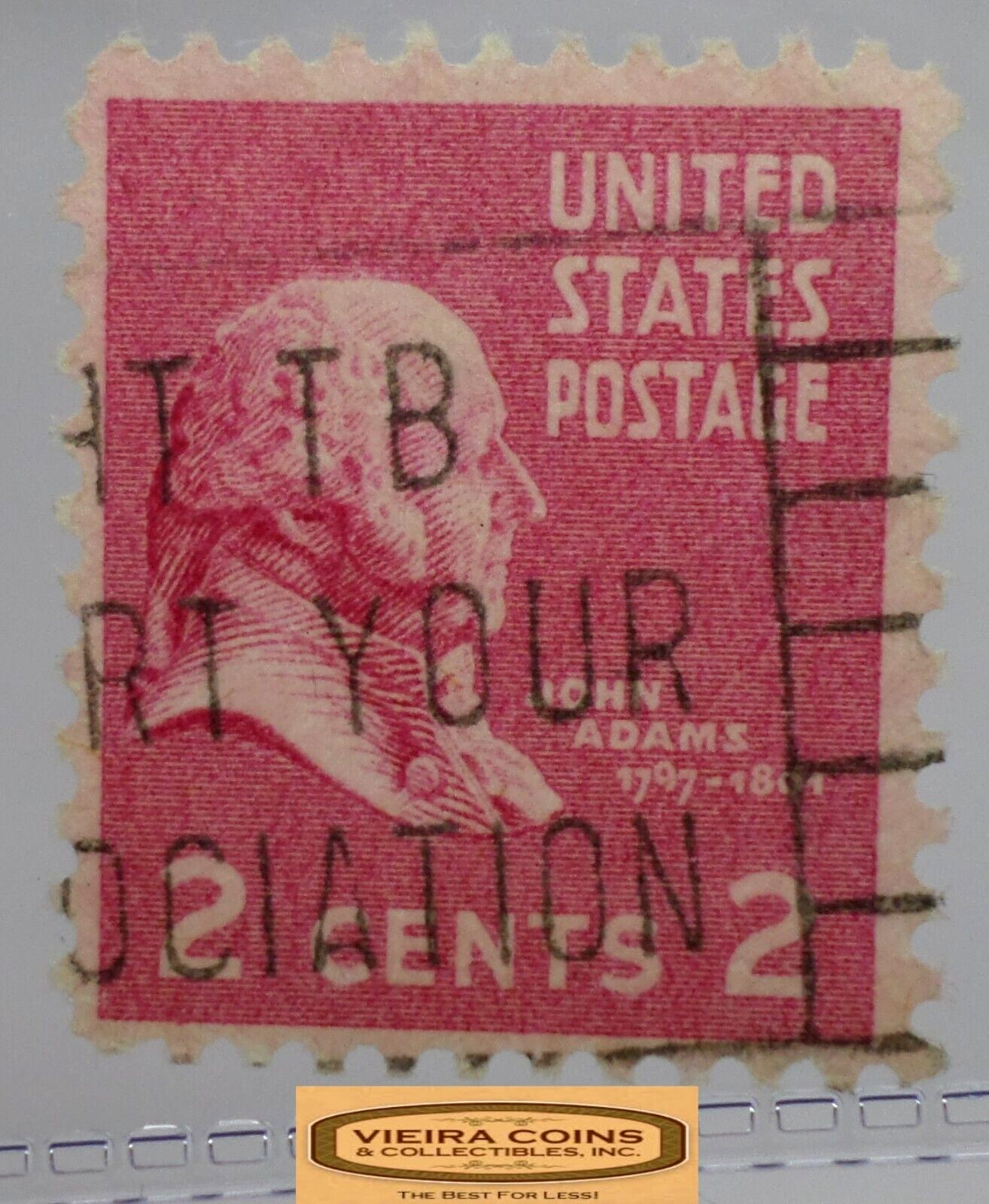 USA Postage John Adams 1797 – 1801, 2 Cents Stamp – #S42210NQ
