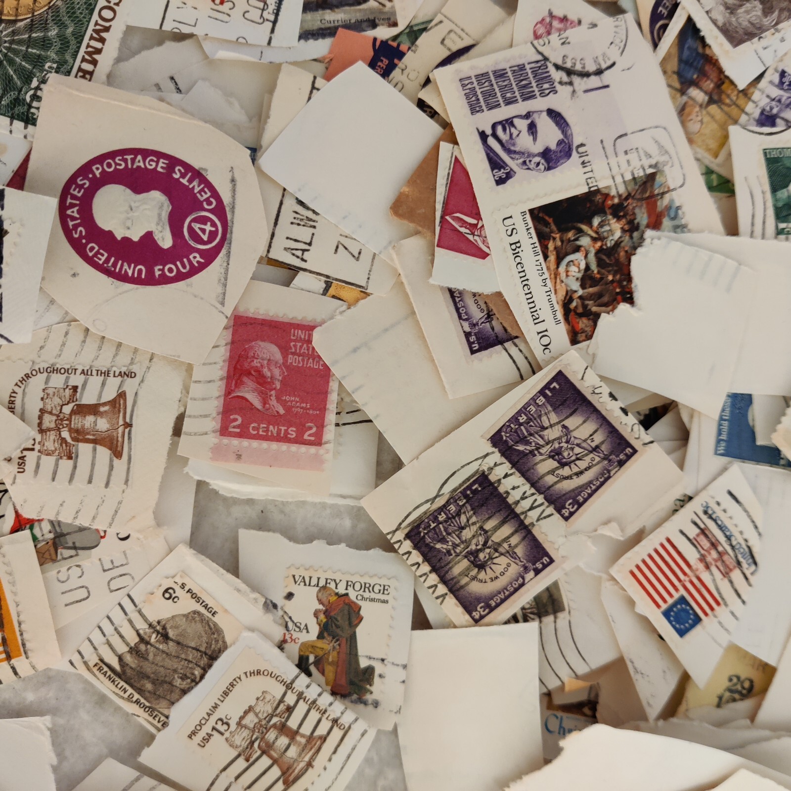 HUGE LOT Vtg. Used U.S. Postage Stamps includes some 2 cents vintage