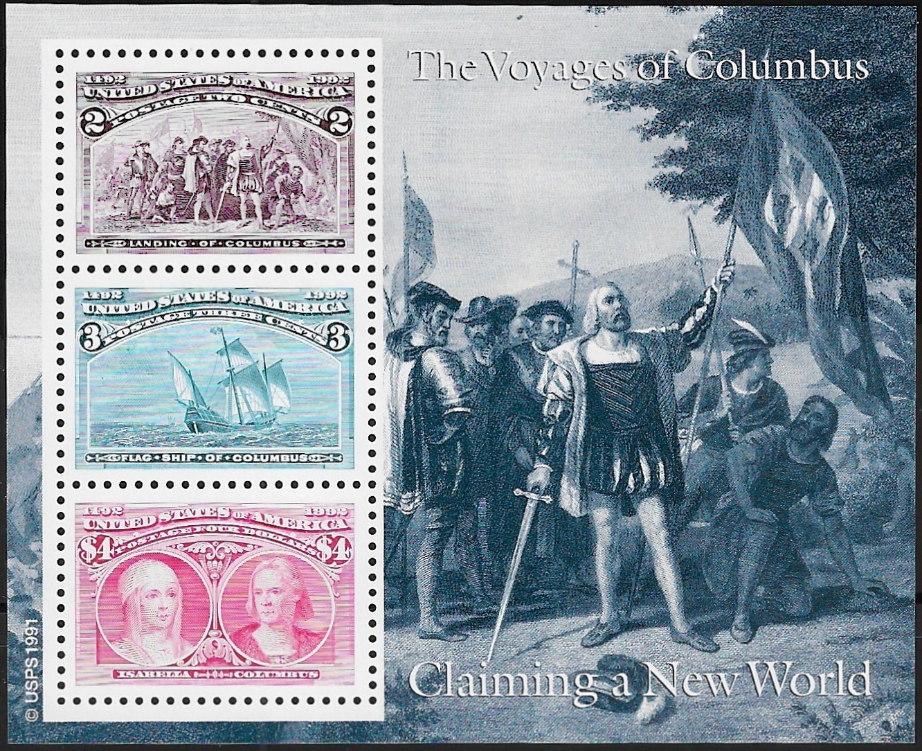 US #2624-2629 M/NH VF 1992 The Voyages of Columbus, Set of 6 S/S’s FV $16.32