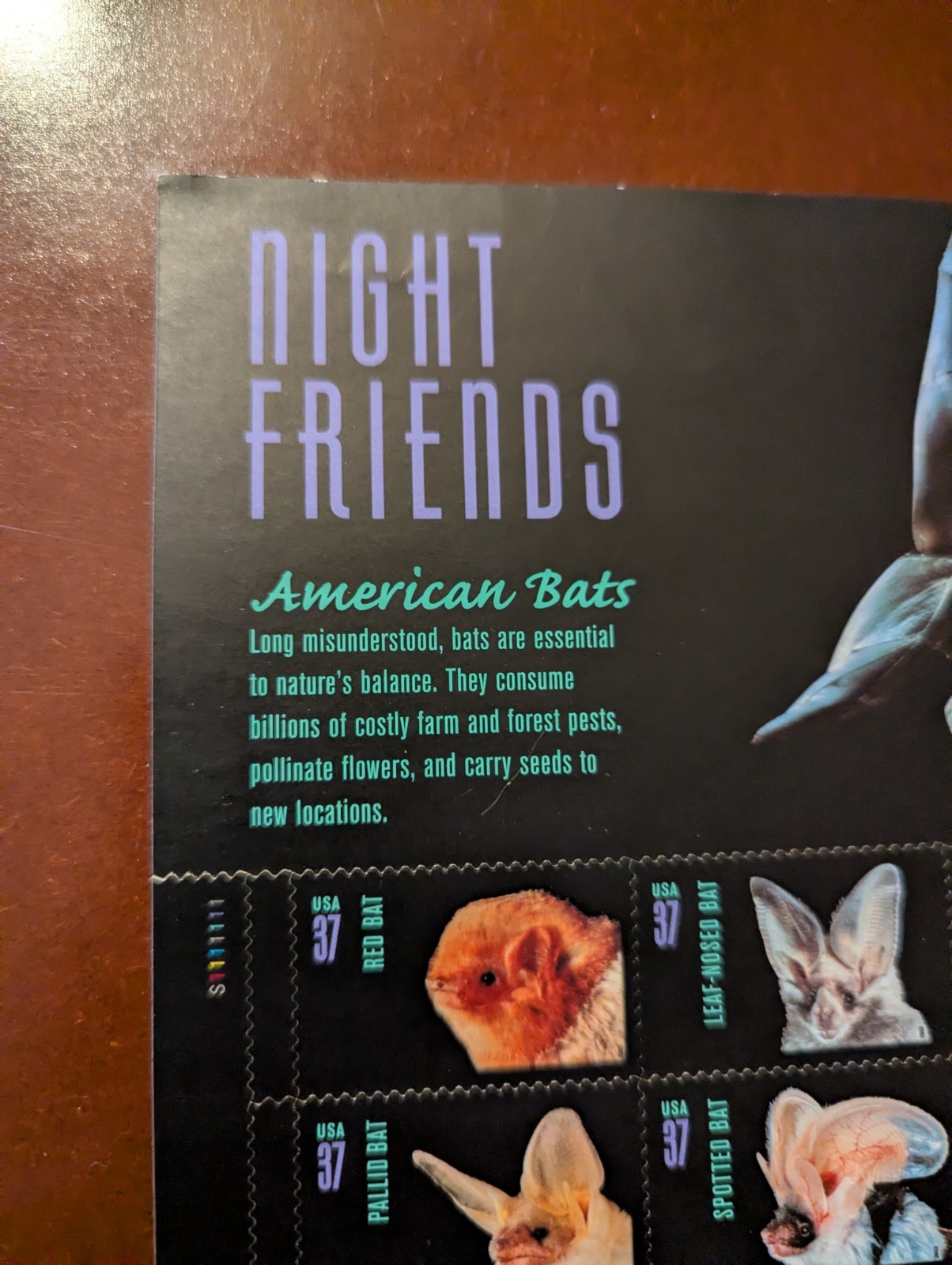 USPS SHEET OF 20 Night Friends American Bats Stamps 37 Cents