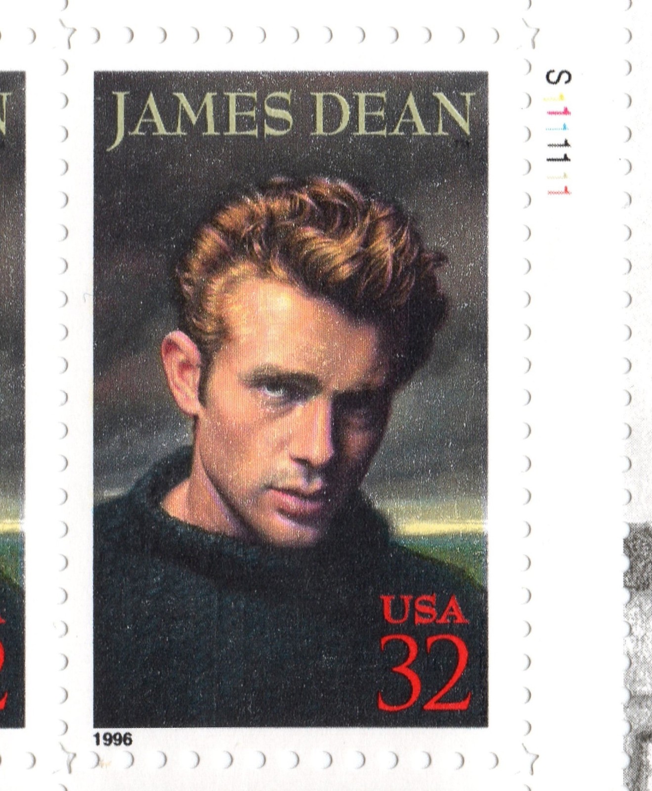 Scott #3082 Legends of Hollywood James Dean Pane of 20 32¢ Stamps 1996 NH, OG