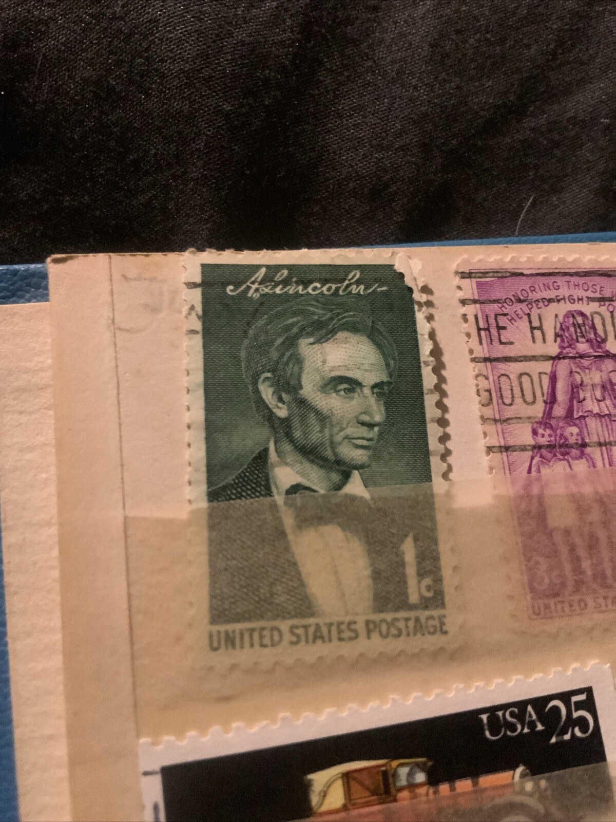 Abraham Lincoln Stamp 1c 1958 United States post office mail