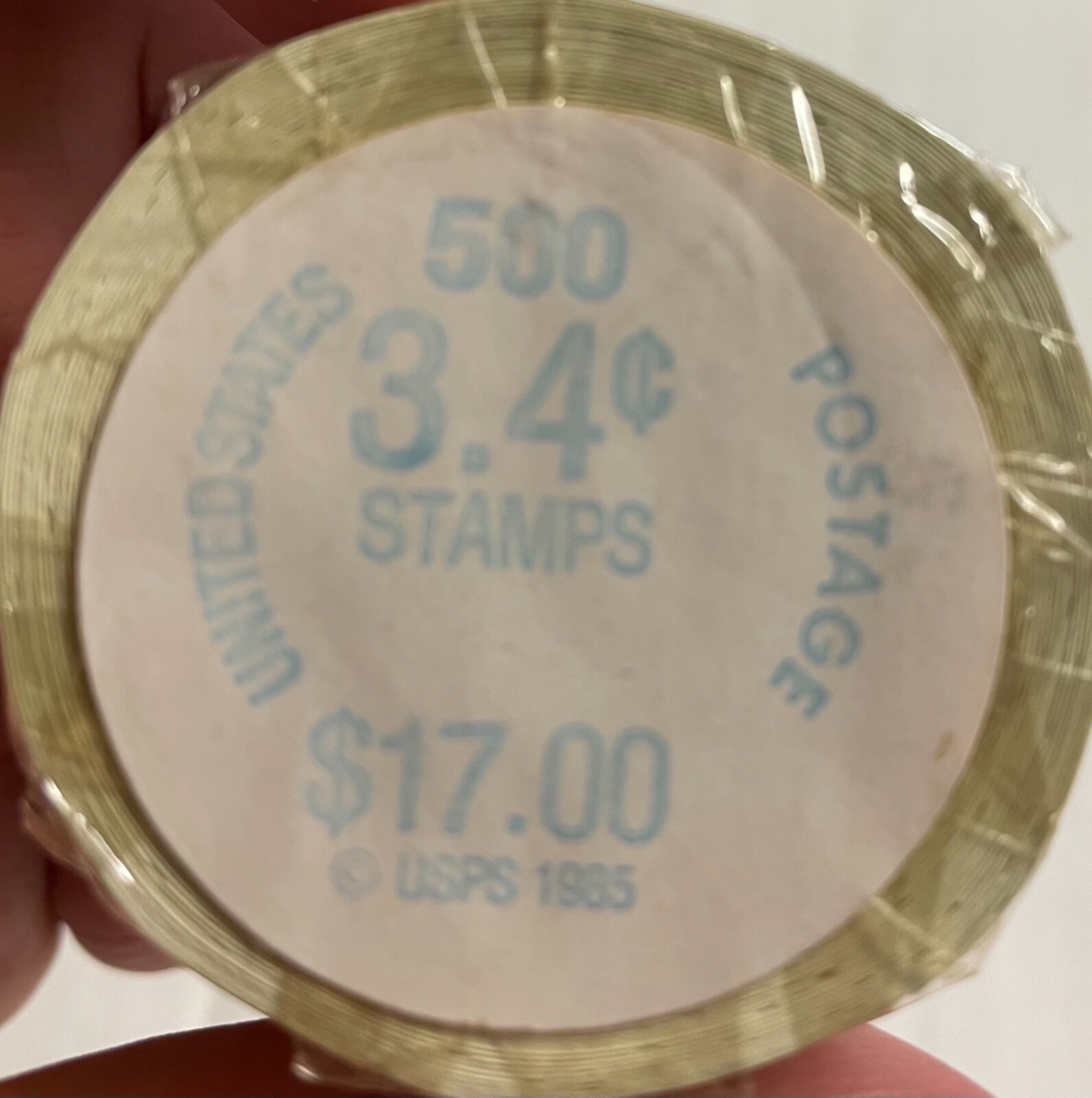 RARE 1979 3.4 CENT STAMPS 500 STAMP COIL ROLL ORIGINAL WRAPPING SCHOOL BUS TRANS