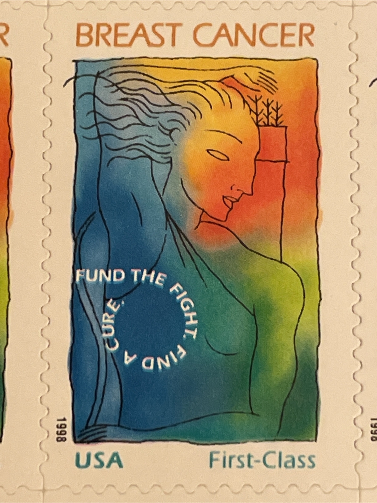 US SHEET OF 20 BREAST CANCER RESEARCH STAMPS MNH
