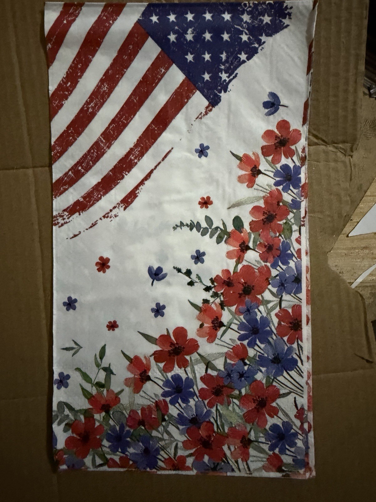 Three Individual paper dinner Decoupage Napkins Red/White/Blue Flag 4 Th Of July