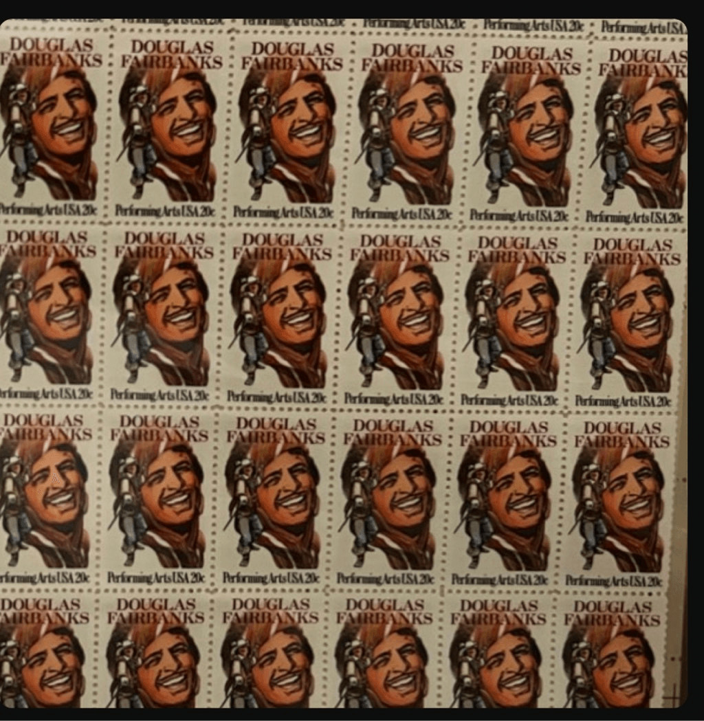 MNH 1984 Douglas Fairbanks Sheet of 50 20c Stamps Scott # 2088