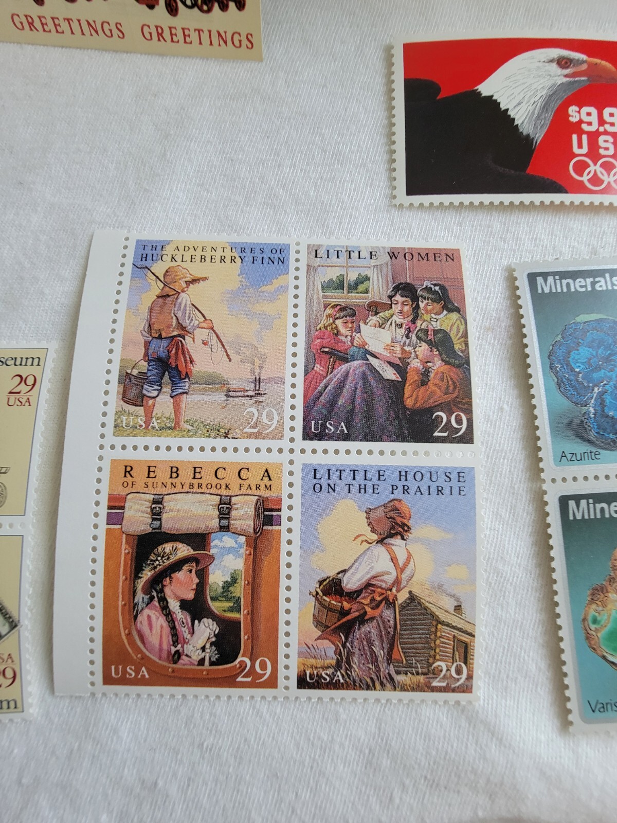 Lot Of USPS Postage Stamps 90s WWII Love $9.95 Eagle Minerals Liberty Mexico