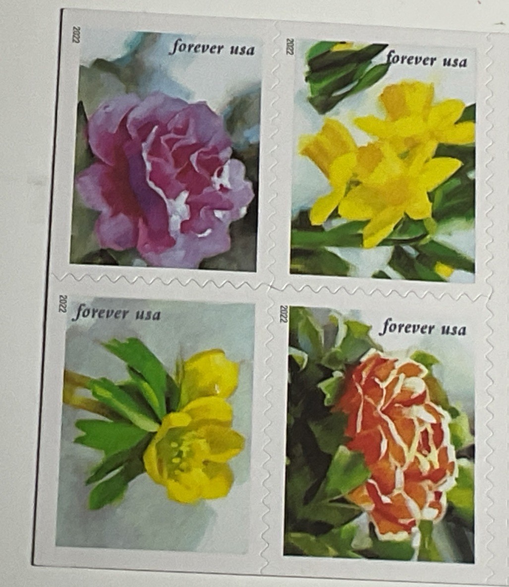 New AUTHENTIC USPS Snowy Beauty Flowers Book of 20 Forever Postage Stamps