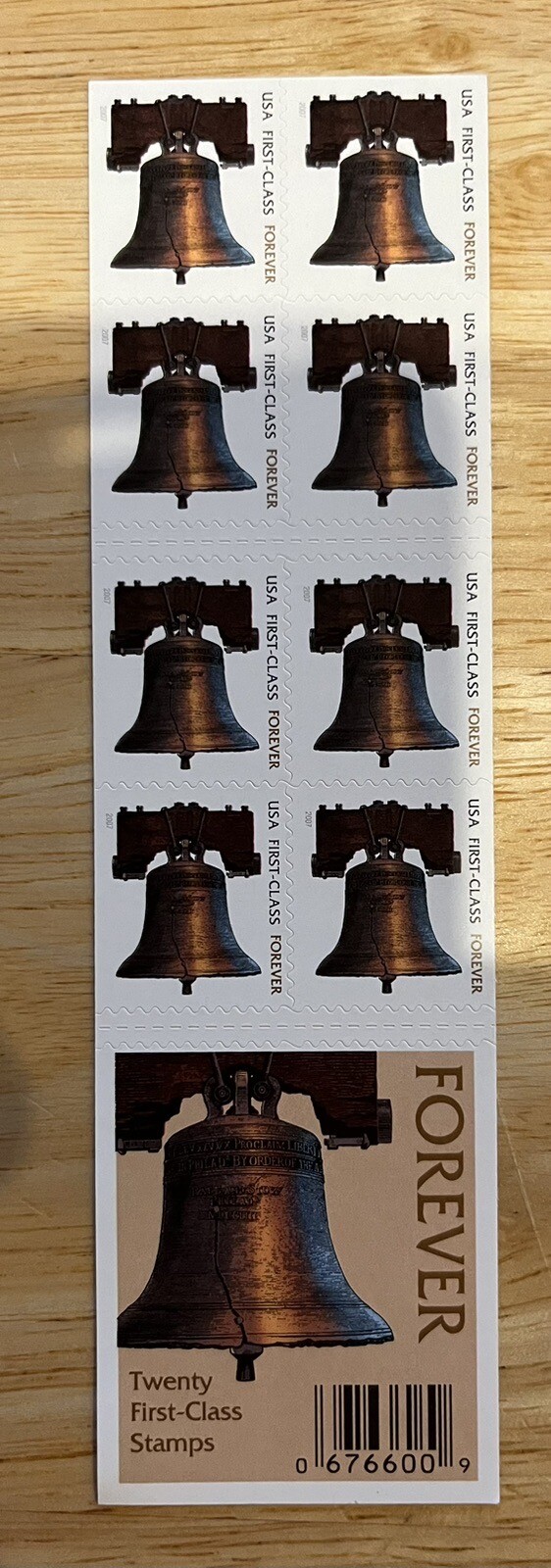 USPS Liberty Bell 2007 Booklet of 20 Forever Stamps MNH P11111