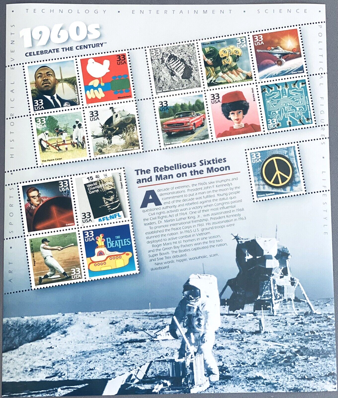 SoCo Stamps -US # 3182-3191 CELEBRATE THE CENTURY Complete 10 Sheet Set