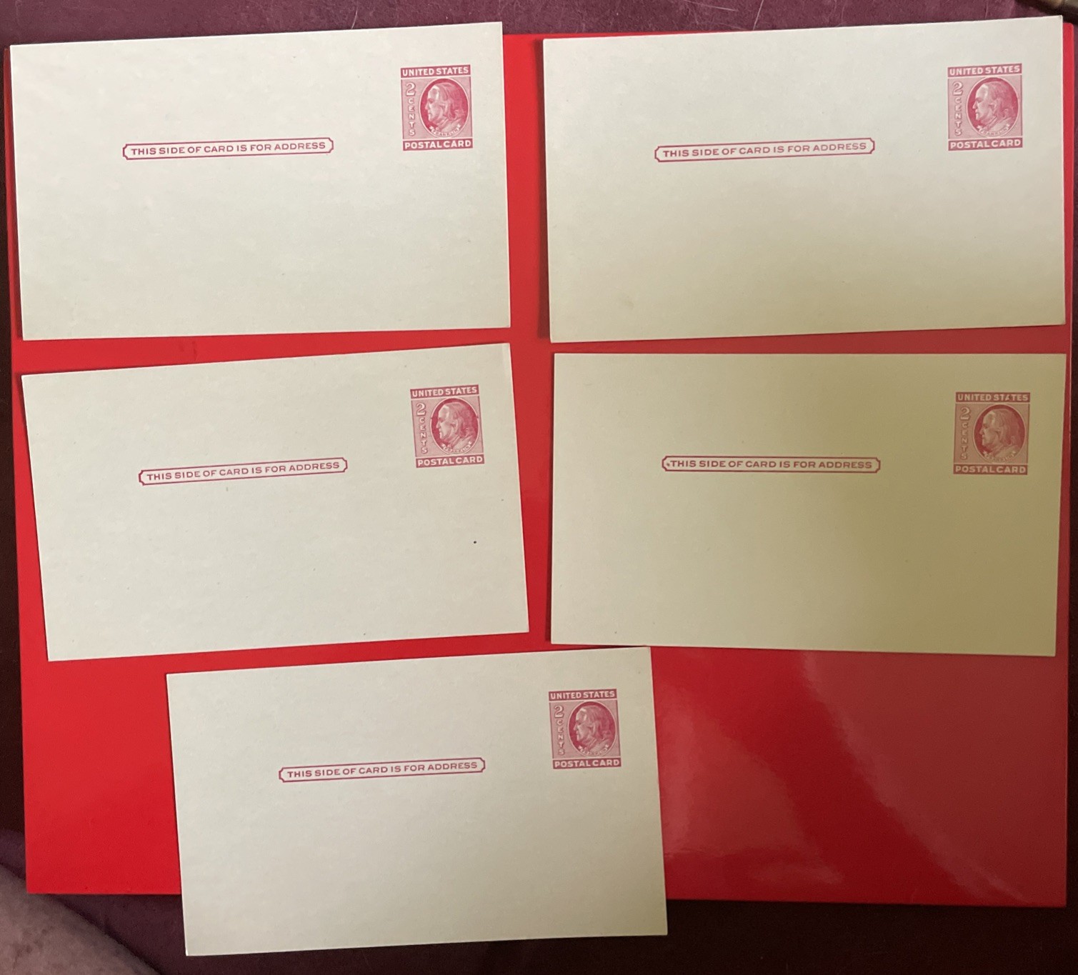U.S. #UX038 Mint Post Card 2 Cents Lot Of 5 Unused