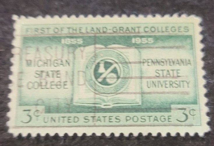 # 1065 – 1955 3¢ Land Grant Colleges Michigan State Used 1 Stamp + 2 FREE Stamps