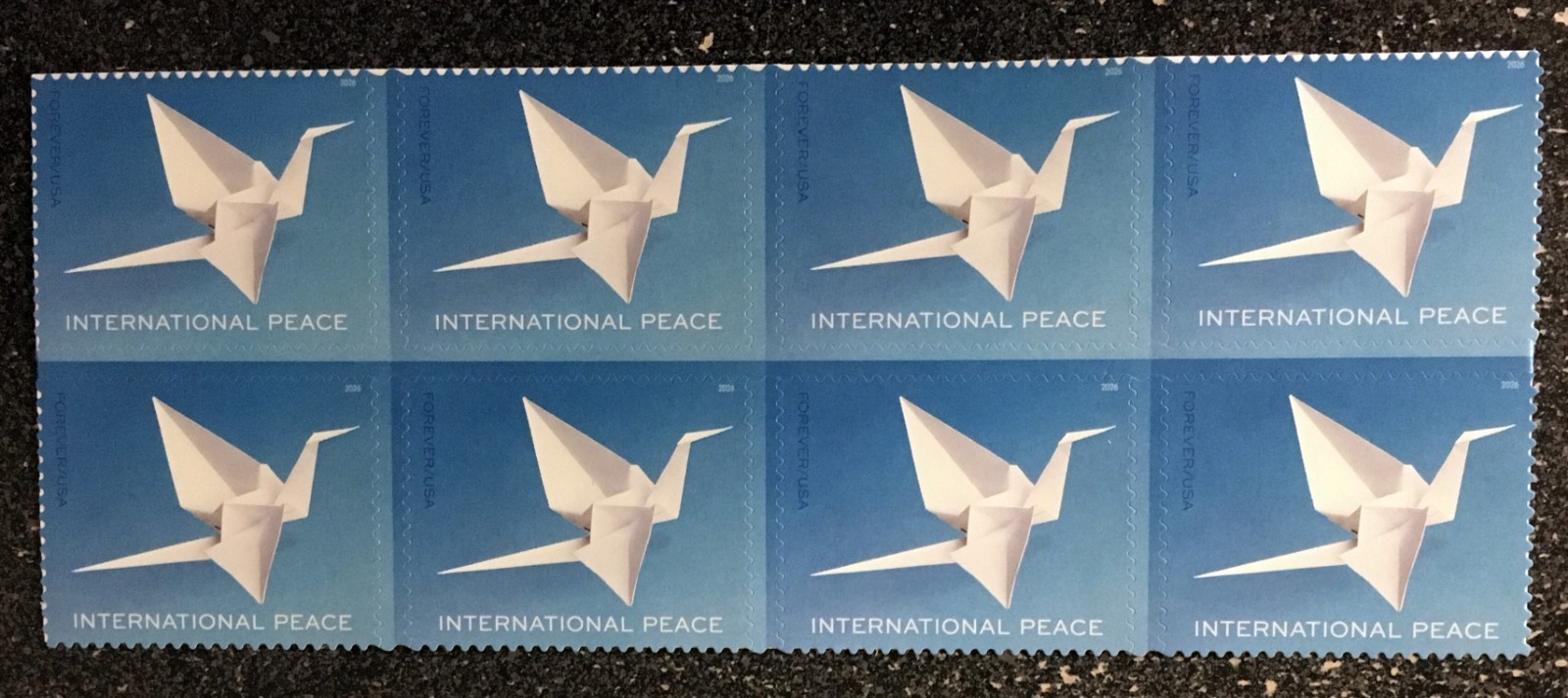 2026USA Forever International Peace – Block of 8 From Sheet mint