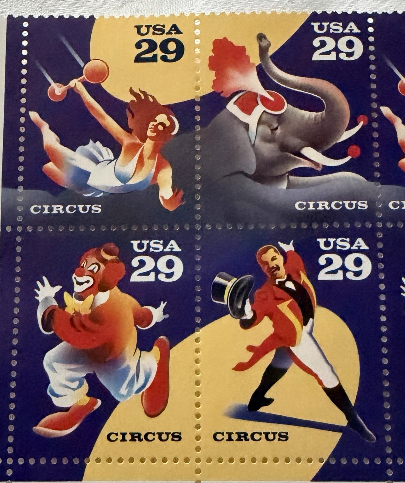 USPS Lot of 16 Circus Performer $.29 Stamps 1992 Mint Never Hinged