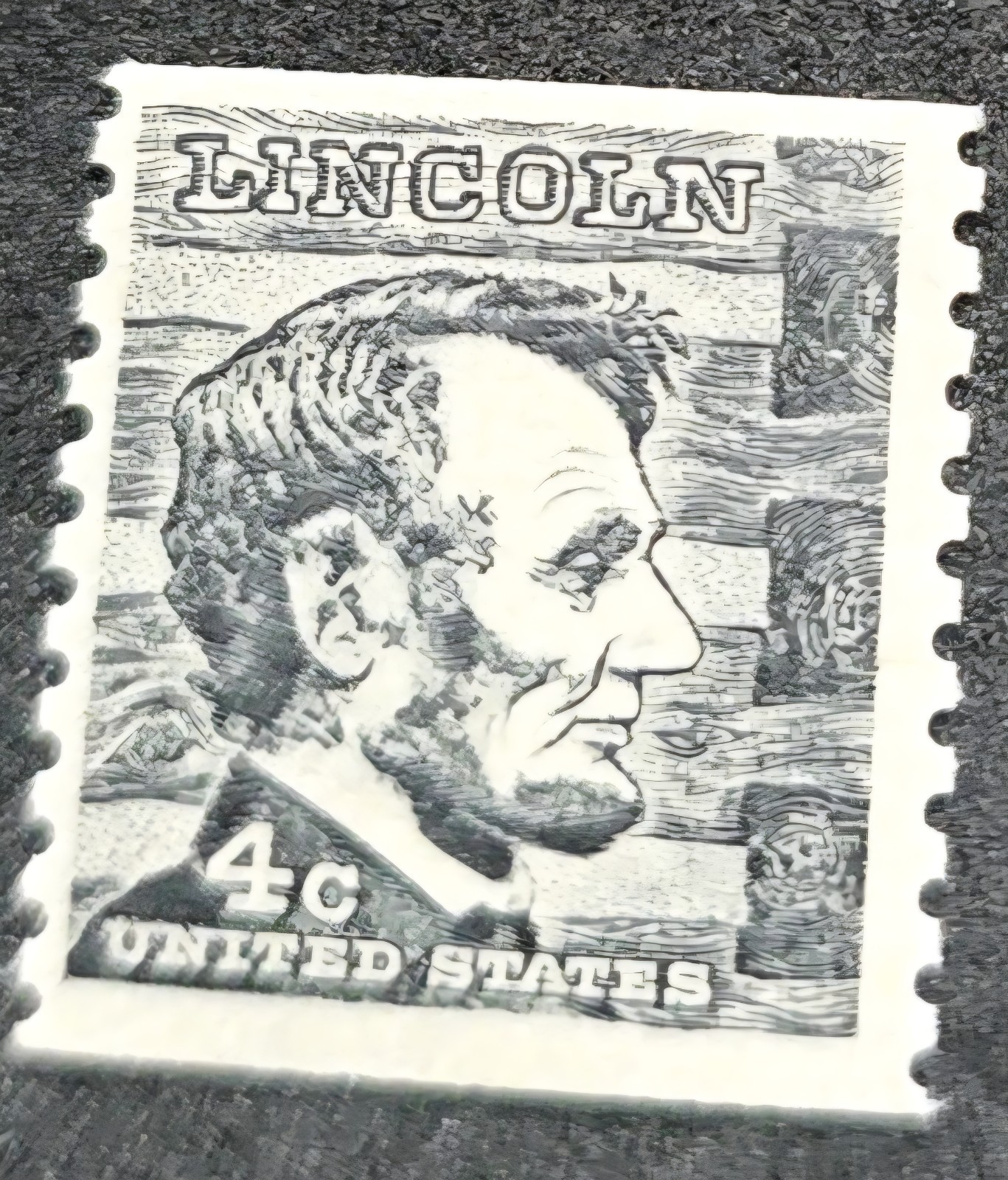 Extremely Rare 4 cent Lincoln Stamp. No Folded, A Collector’s Must Have.