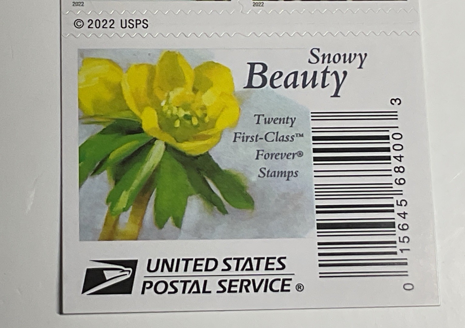 New AUTHENTIC USPS Snowy Beauty Flowers Book of 20 Forever Postage Stamps