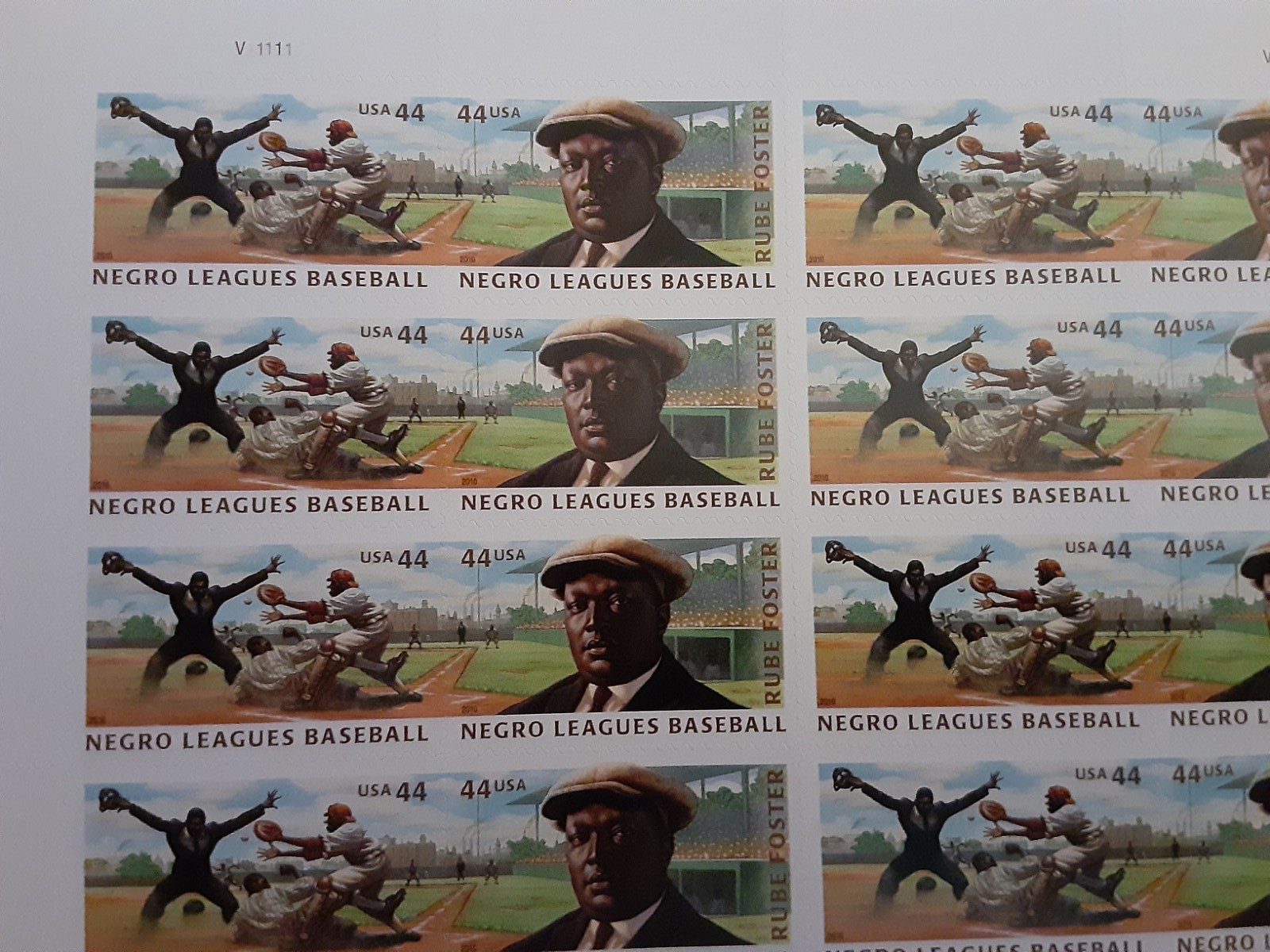 Lot of 5 Negro Leagues Baseball .44¢ USPS Stamp Sheet of 20 Rube Foster