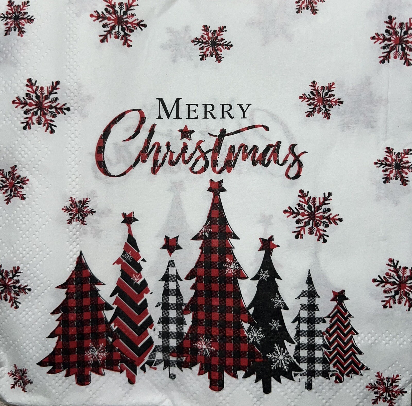 FOUR Paper BEVERAGE / COCKTAIL Decoupage Art Craft Napkins -Christmas trees