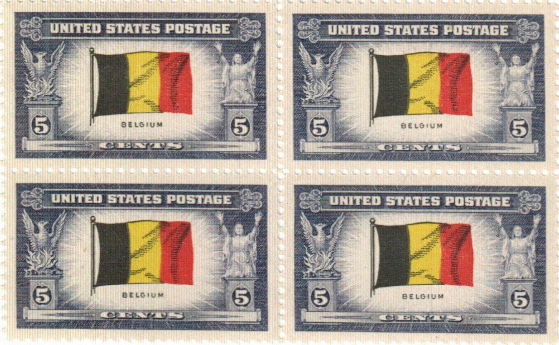 U.S. 5¢ WWII Overrun Countries Belgium Postage Stamp #914 Pack of 100