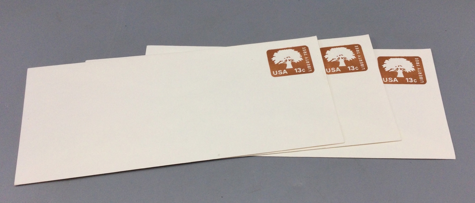 US Stamp, Scott #U588, 13c Liberty Tree (3 New Envelopes) 4” X 9.5”
