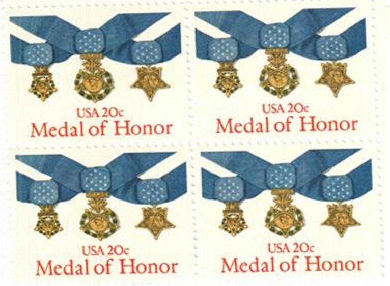 MEDAL OF HONOR-Block of 4 Collectible Unused 1983 Stamps-FREE SHIP