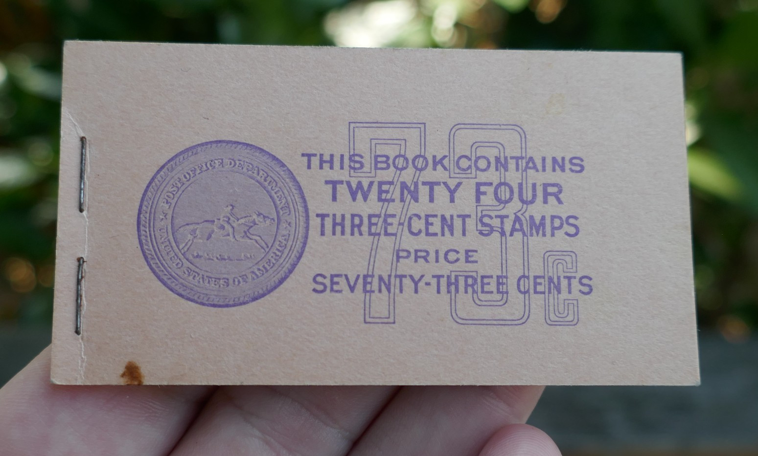 Complete Book of 24 (3 Cent) Liberty Purple Stamps – Great Condition
