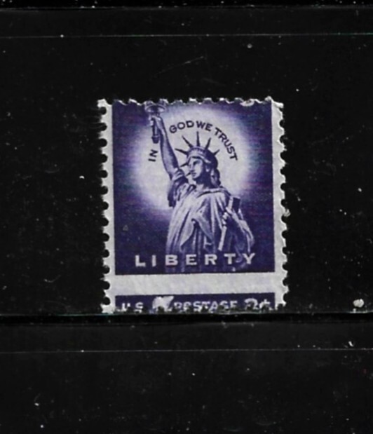 US Stamp-Scott # 1035-Mint/NH-OG-1954-Miscut