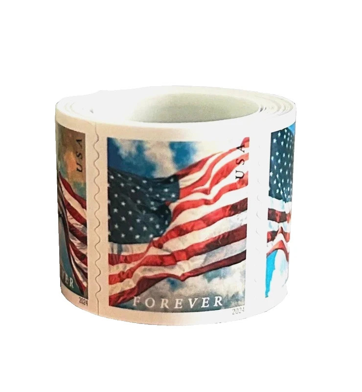 2024 USPS FOREVER RATE FLAGS STAMPS Scott #5871-74 (MNH) -100 PCS ROLL