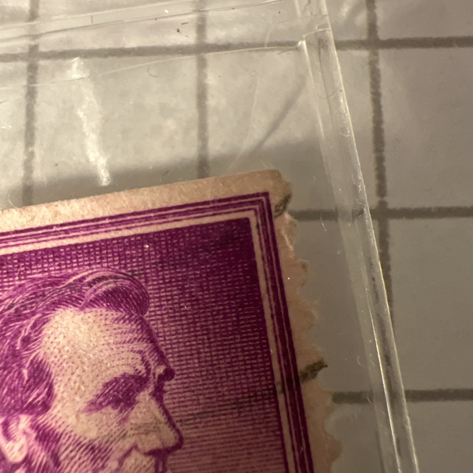 Abraham Lincoln 4 Cent ULTRA RARE ” DOUBLE PURPLE LINE ” US Postage Stamp