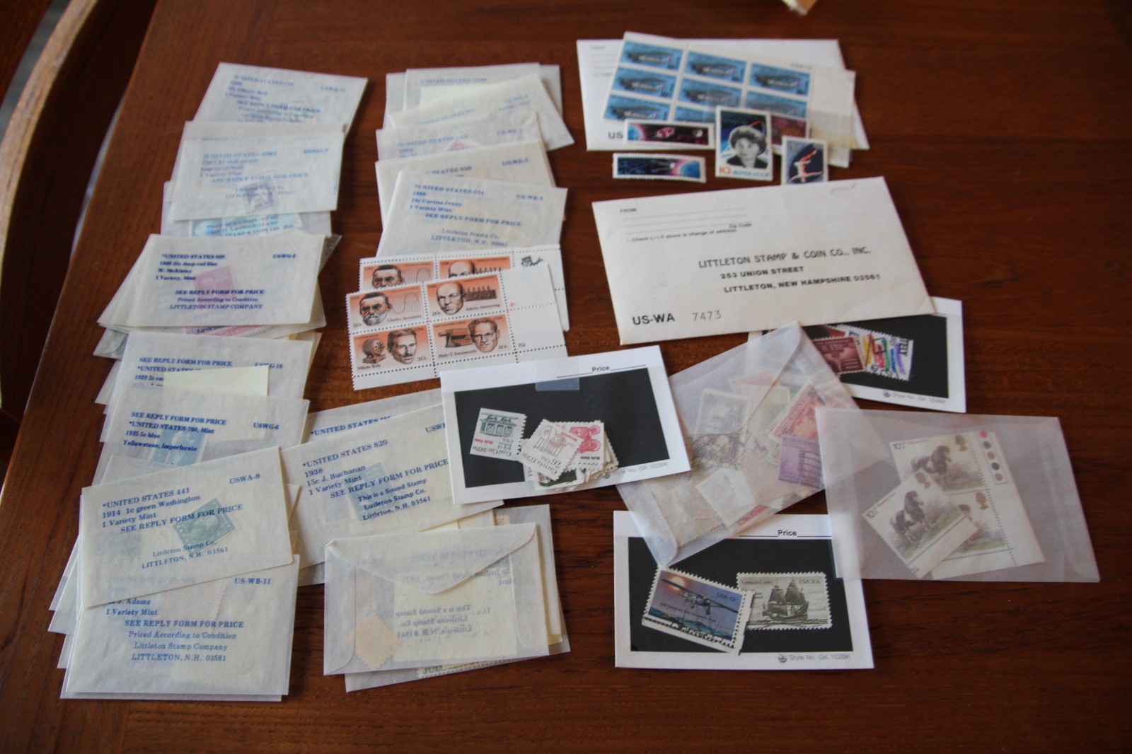 Mixed Lot of Littleton Stamp Company US Stamps in Original Envelopes 40+