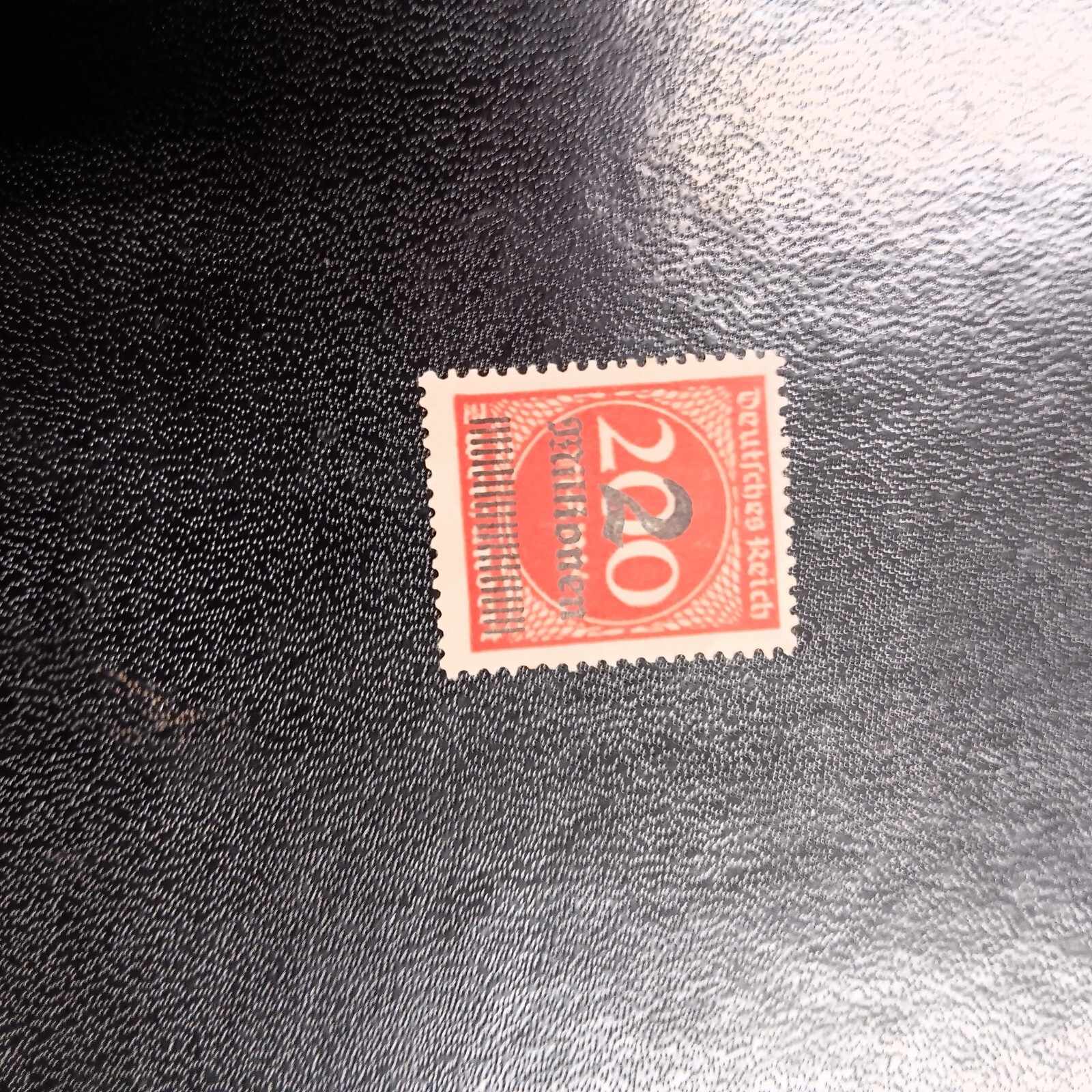  German 1923 red postal stamp.      