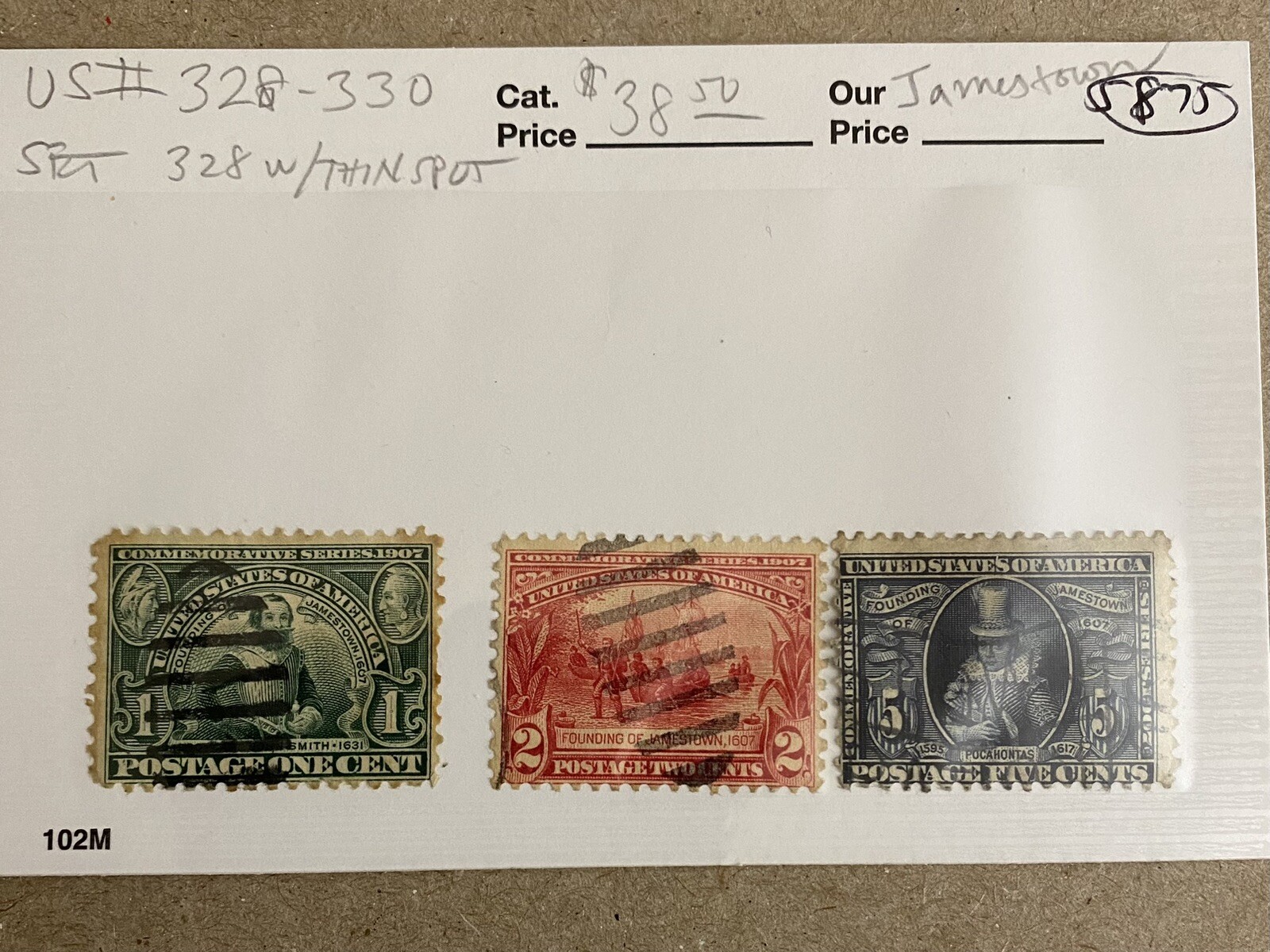 US stamps #328-330 Jamestown Exposition 1907 Used full set