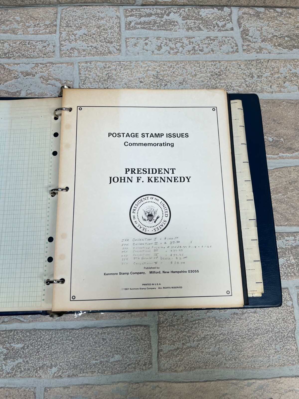 HUGE RARE VINTAGE John F Kennedy Commemorative Stamp Portfolio