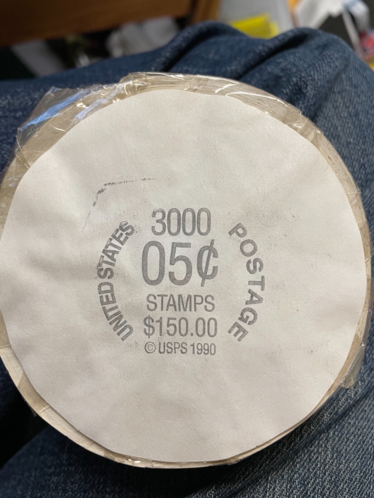 RARE 1992 5 CENT STAMPS 3000 STAMP COIL ROLL ORIGINAL WRAPPING CIRCUS WAGON