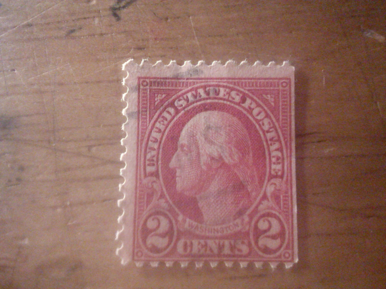 1923 2c Washington, carmine, coil waste, Rare collectable.