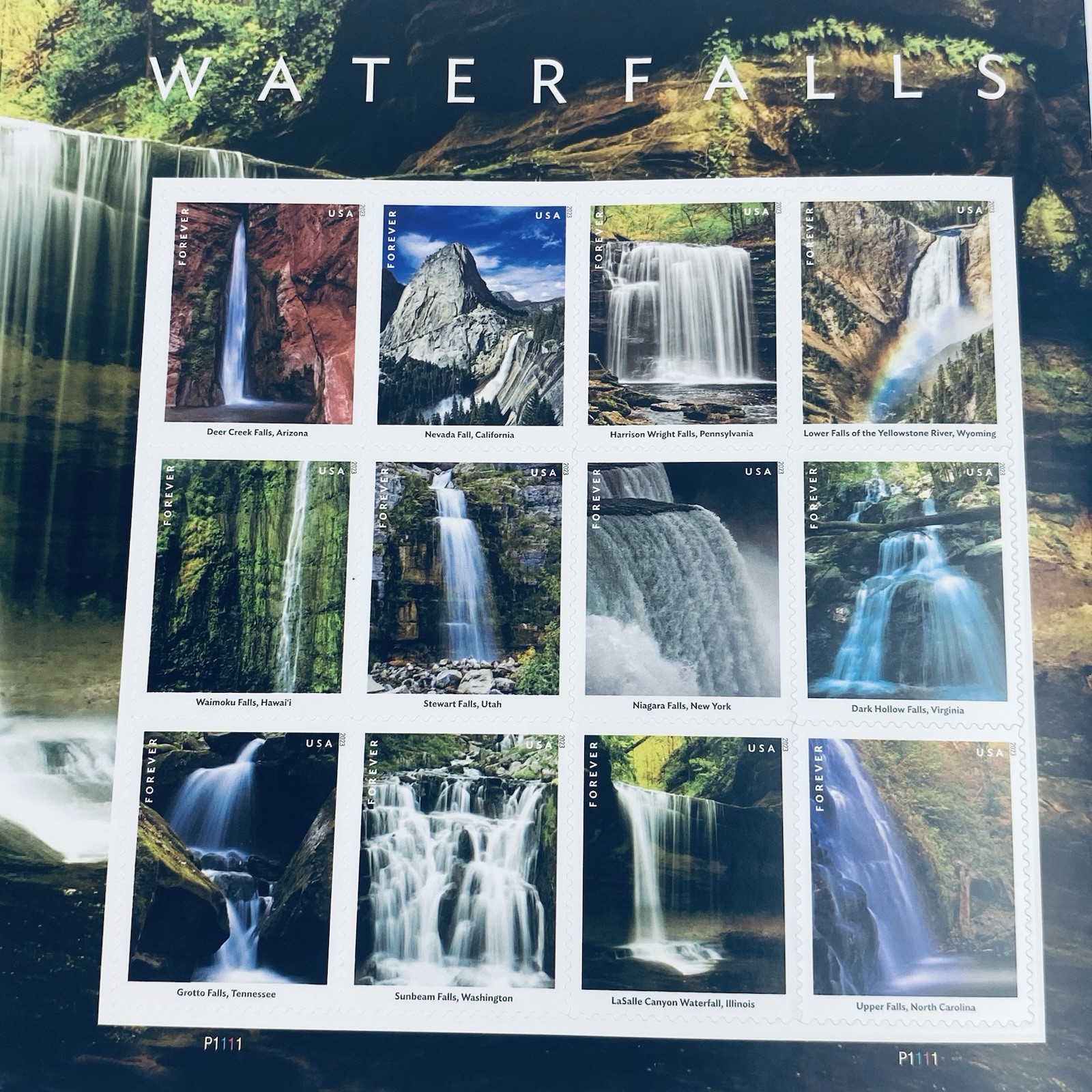 USPS Forever Stamps 1 Sheet Of 12 Count Waterfall 580900 Landmarks NEW!
