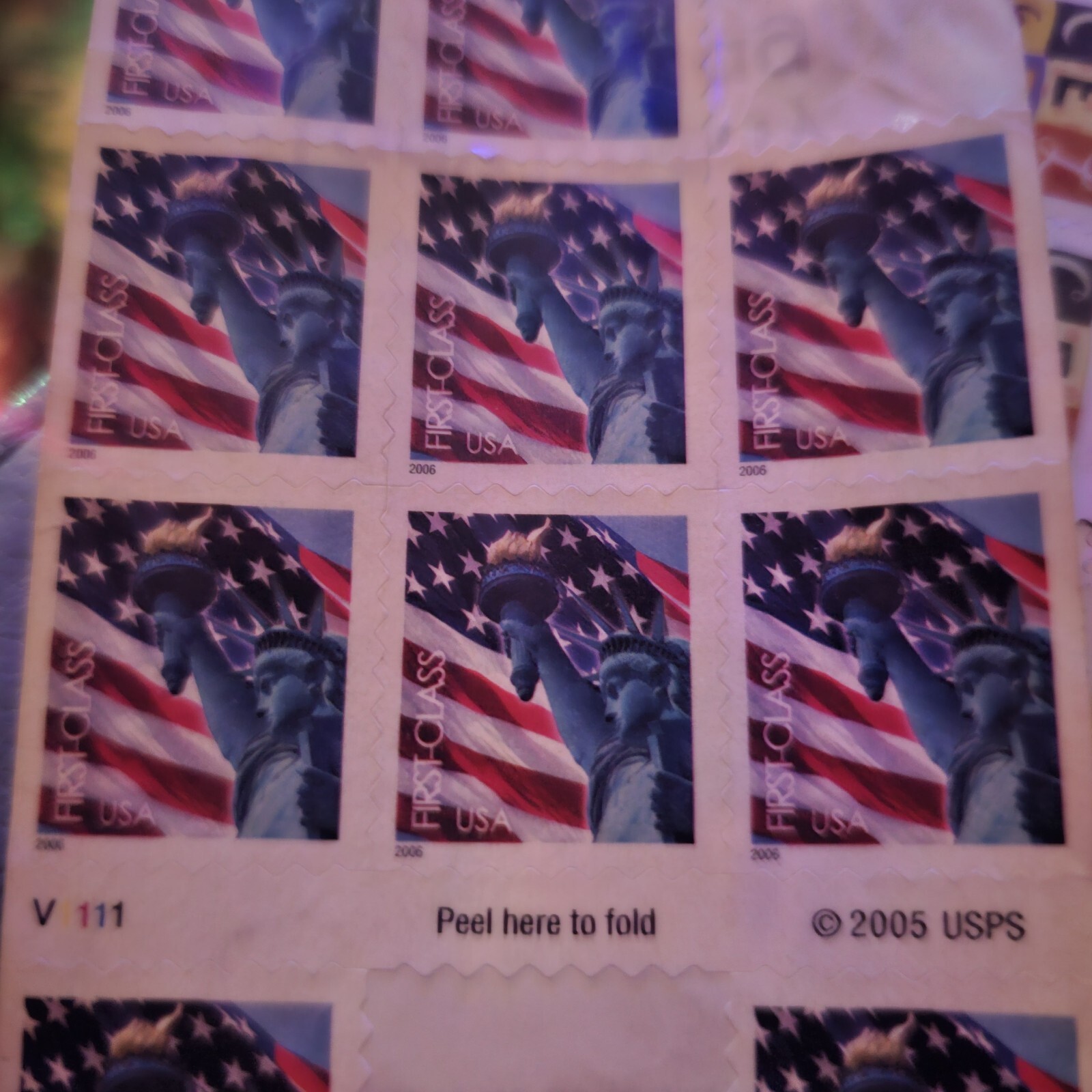US Postage Stamps, Flag And Statue Of Liberty, 39 cent, 2006 Partial Book
