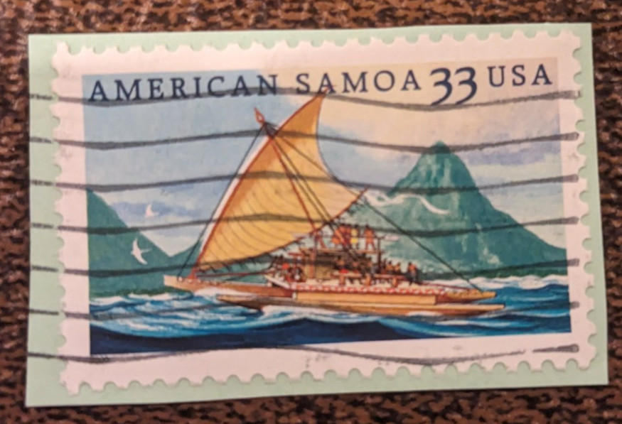 Two (2) American Samoa 33 cent USA cancelled Stamps