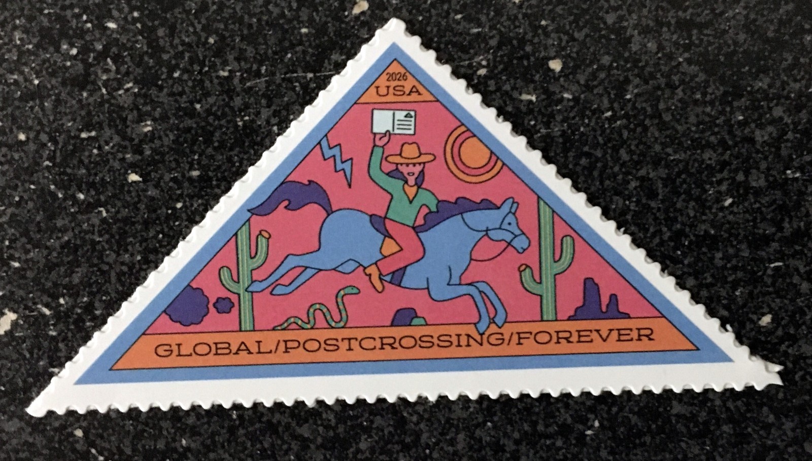 2026USA Global Forever Rate – Postcrossing Horse Cowboy – Single Stamp Mint