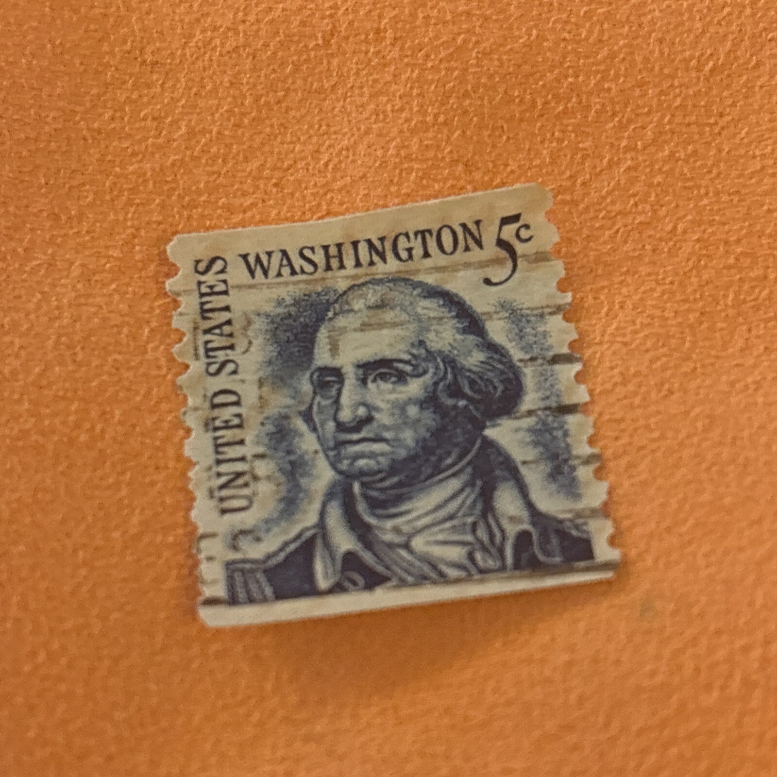 Vintage George Washington Blue 5 Cent Stamp (18)