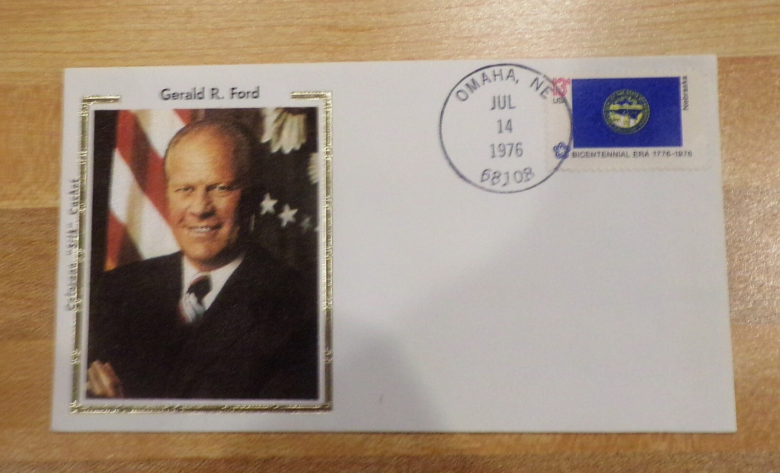 First Day Issue – Gerald R. Ford, 13 cent, 7-14-1976, Colorano “Silk” Cachet