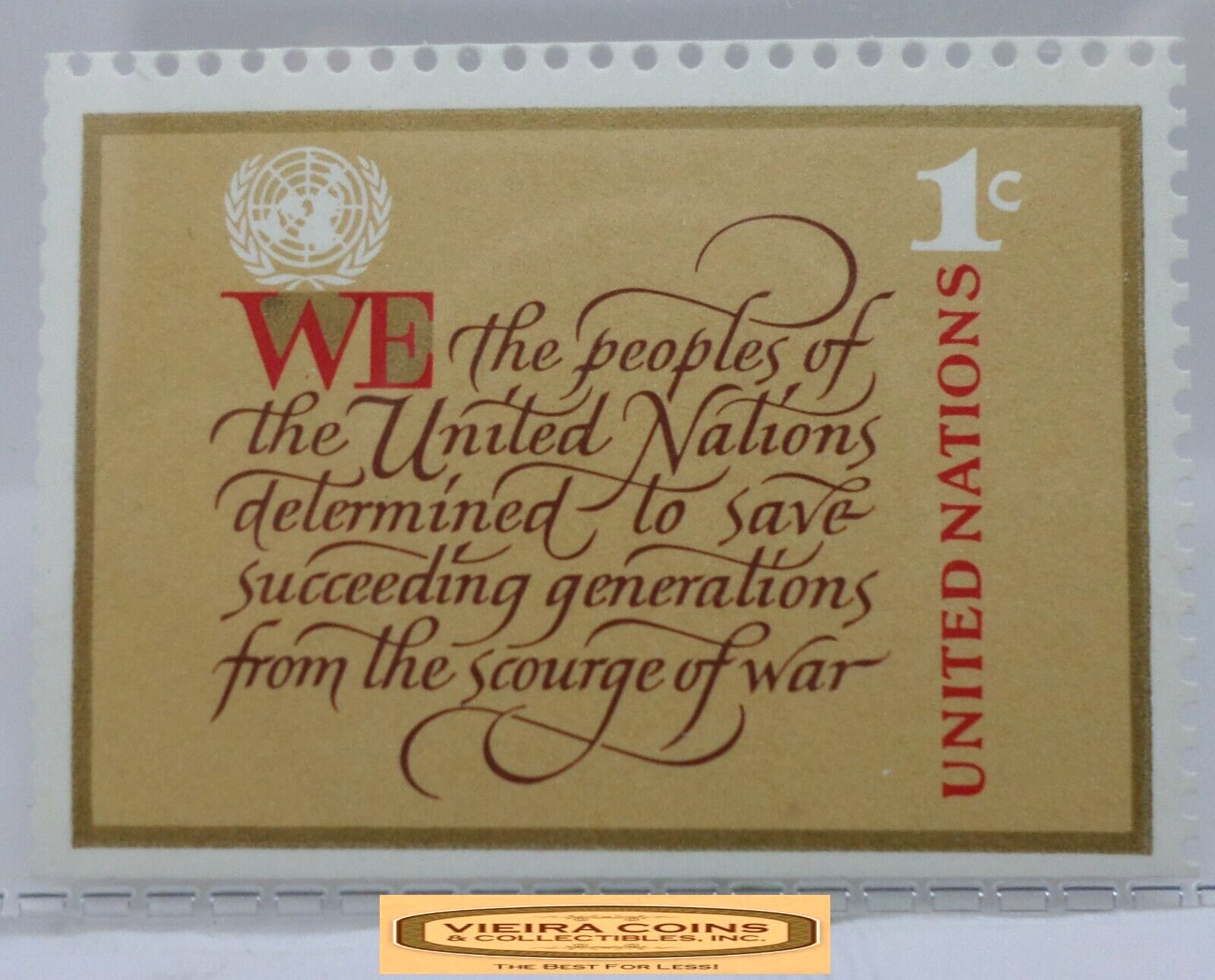 USA United Nations 1 Cent Stamp – #S41430NQ