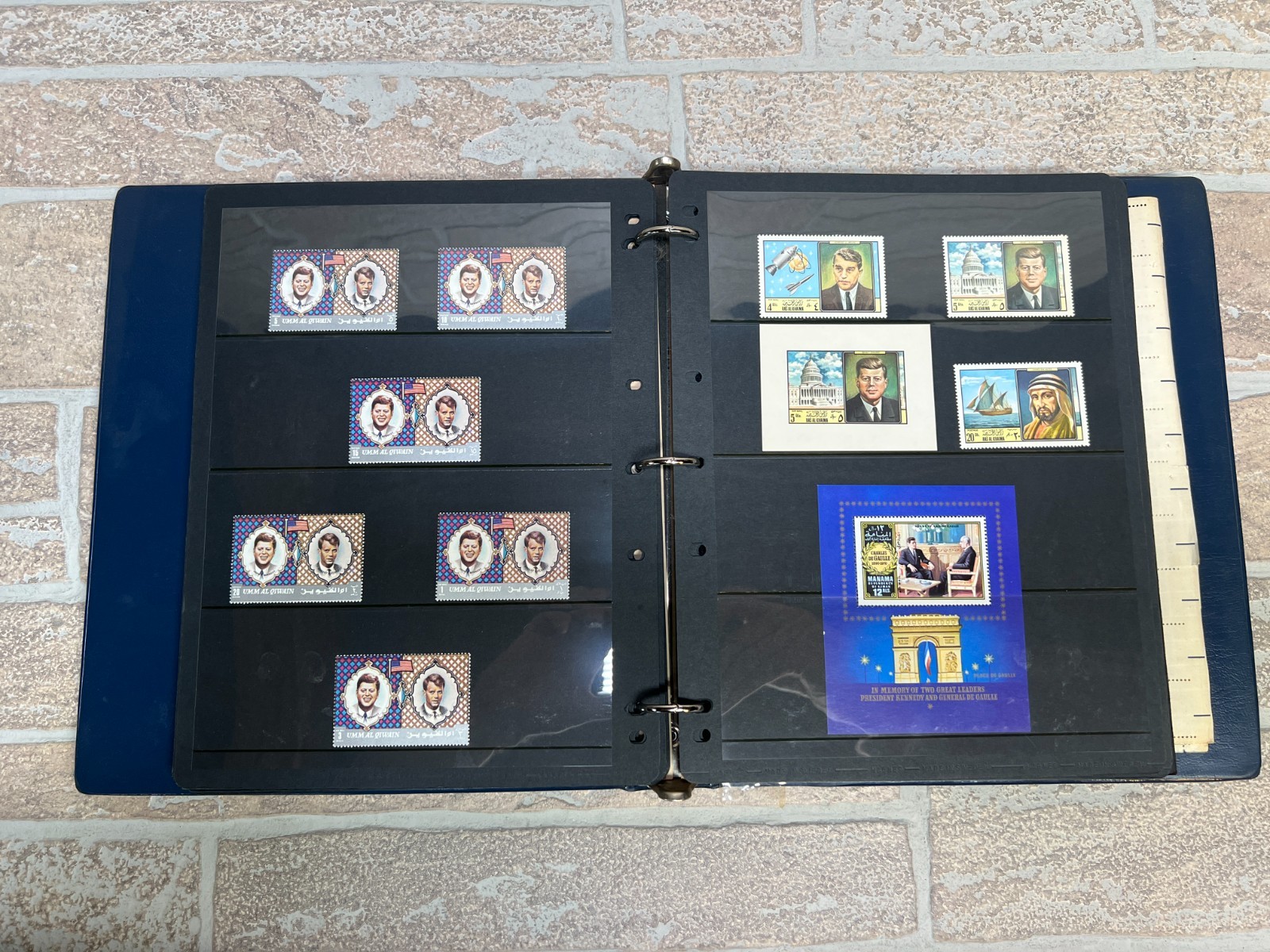 HUGE RARE VINTAGE John F Kennedy Commemorative Stamp Portfolio